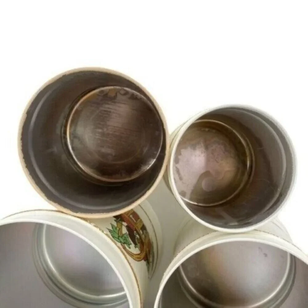 Vintage Kromex Basket Of Berries Aluminum Canister Set